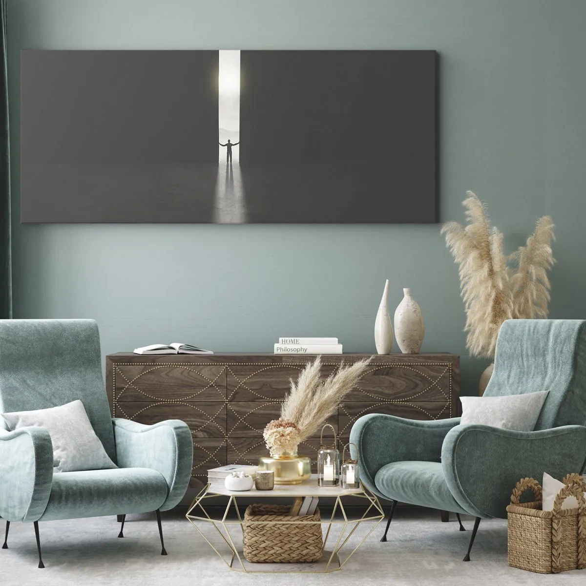 Quadro em tela - Um passo para um futuro brilhante - 120x50 cm