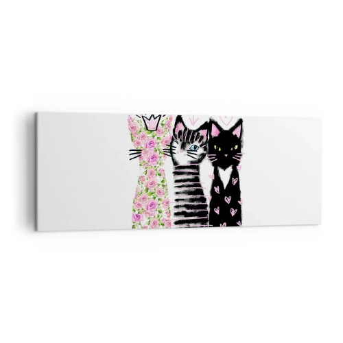 Quadro em tela - Os três gatos - 140x50 cm