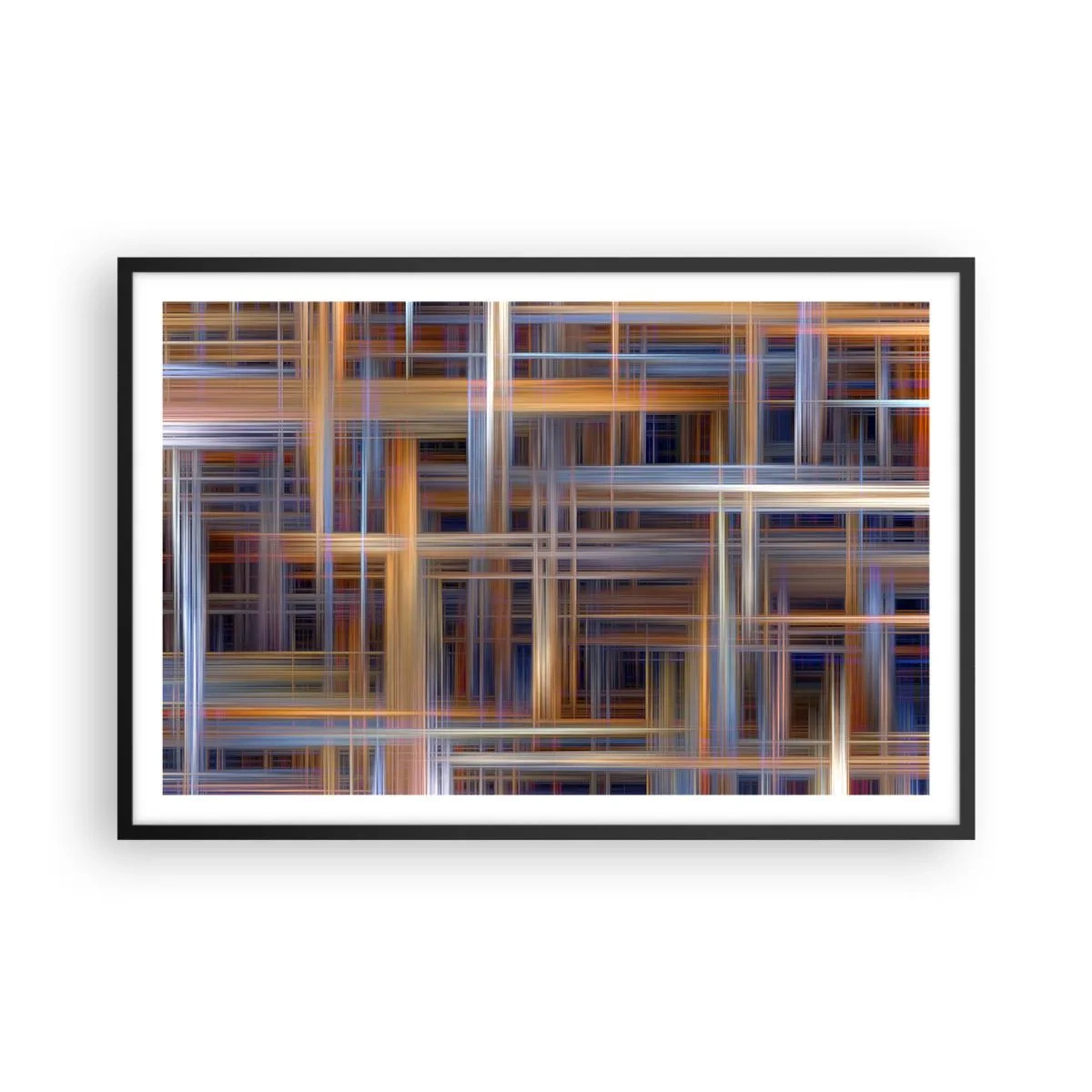 Pôster com moldura preta - Tecido de luz - 91x61 cm