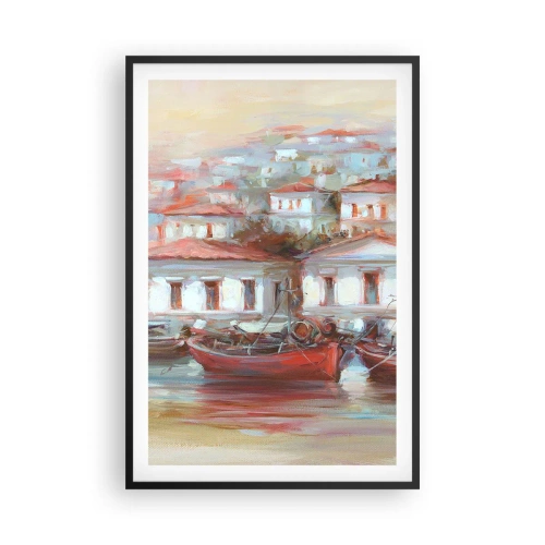 Pôster com moldura preta - Cidade feliz - 61x91 cm