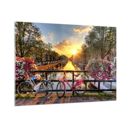 Quadro em vidro - Manhã de primavera em Amsterdã - 100x70 cm