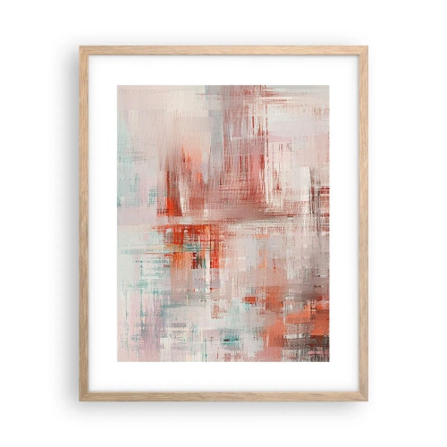 Pôster com moldura de carvalho claro - Nebuloso. Mas rosa - 40x50 cm