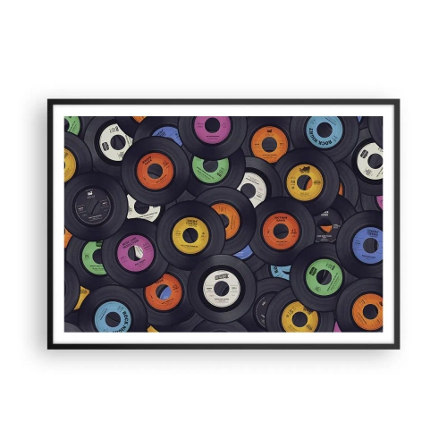 Pôster com moldura preta - Cores dos clássicos - 100x70 cm