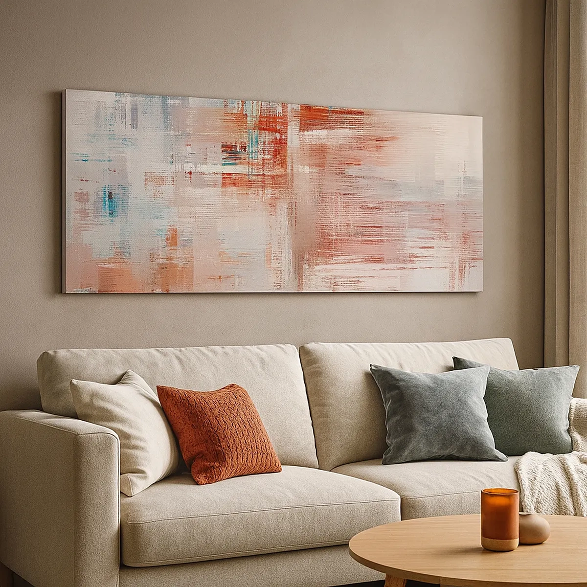 Quadro em tela - Nebuloso. Mas rosa - 30x30 cm