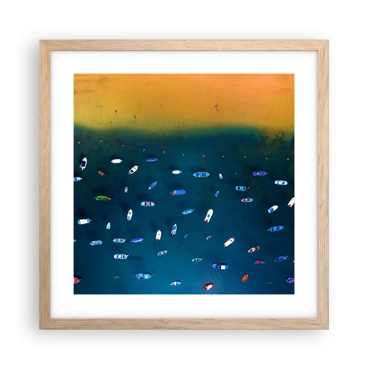 Pôster com moldura de carvalho claro - Jogo de férias - 40x40 cm