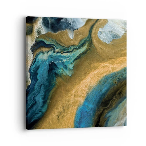 Quadro em tela - Azul – amarelo – influências mútuas - 40x40 cm