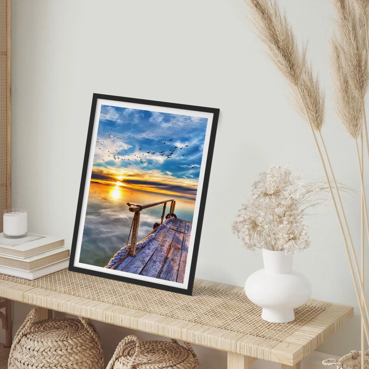 Pôster com moldura preta - O vento descansa - 30x40 cm