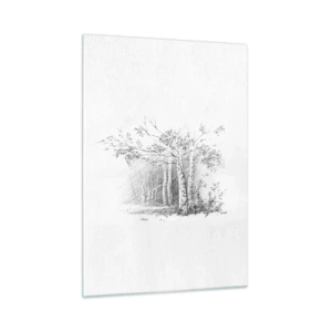 Quadro em vidro - Luz da floresta de bétulas - 50x70 cm