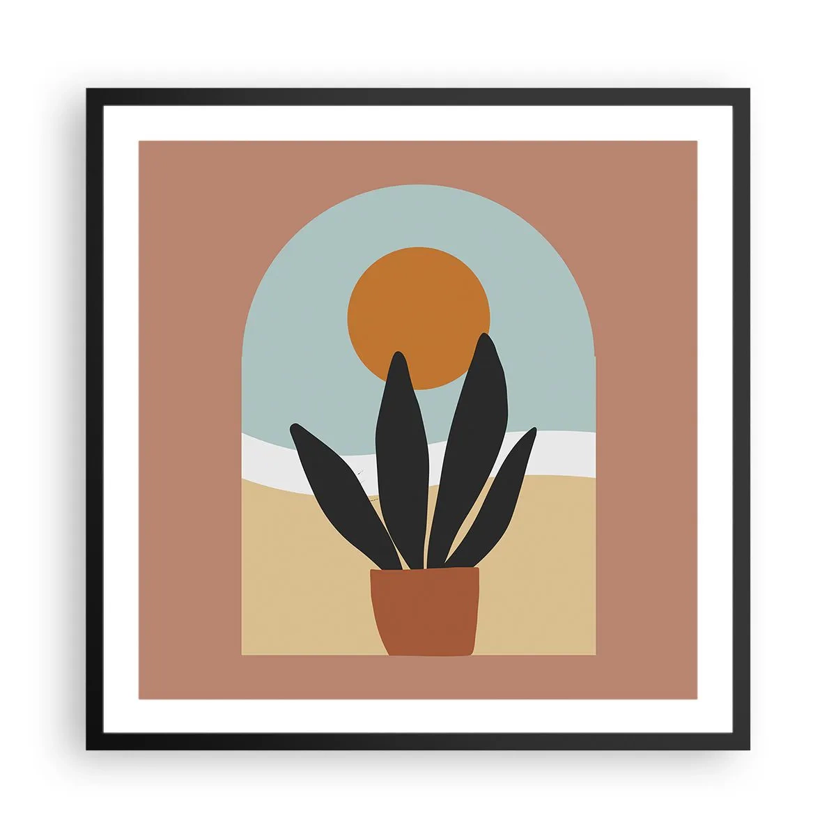 Pôster com moldura preta - Pequenas alegrias - 60x60 cm