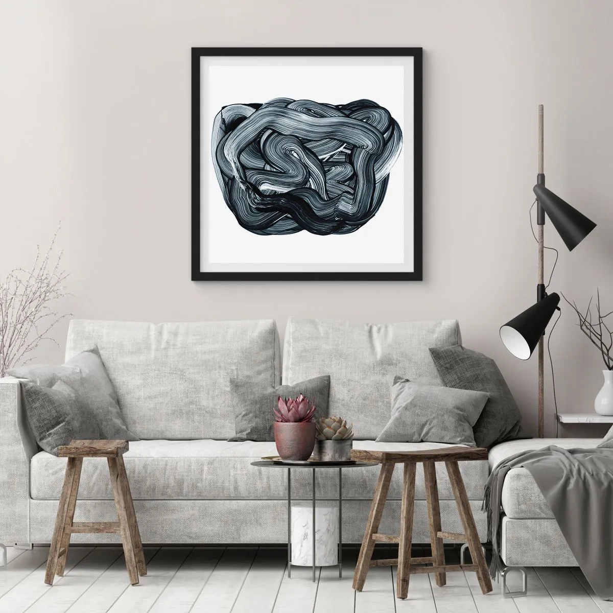Pôster com moldura preta - Não é assim tão simples - 60x60 cm