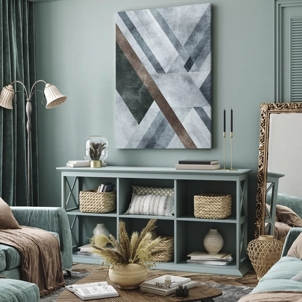 Quadro em tela - Elegância sofisticada da geometria - 80x120 cm