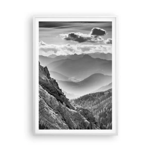 Pôster em moldura branca - Até ao horizonte - 70x100 cm