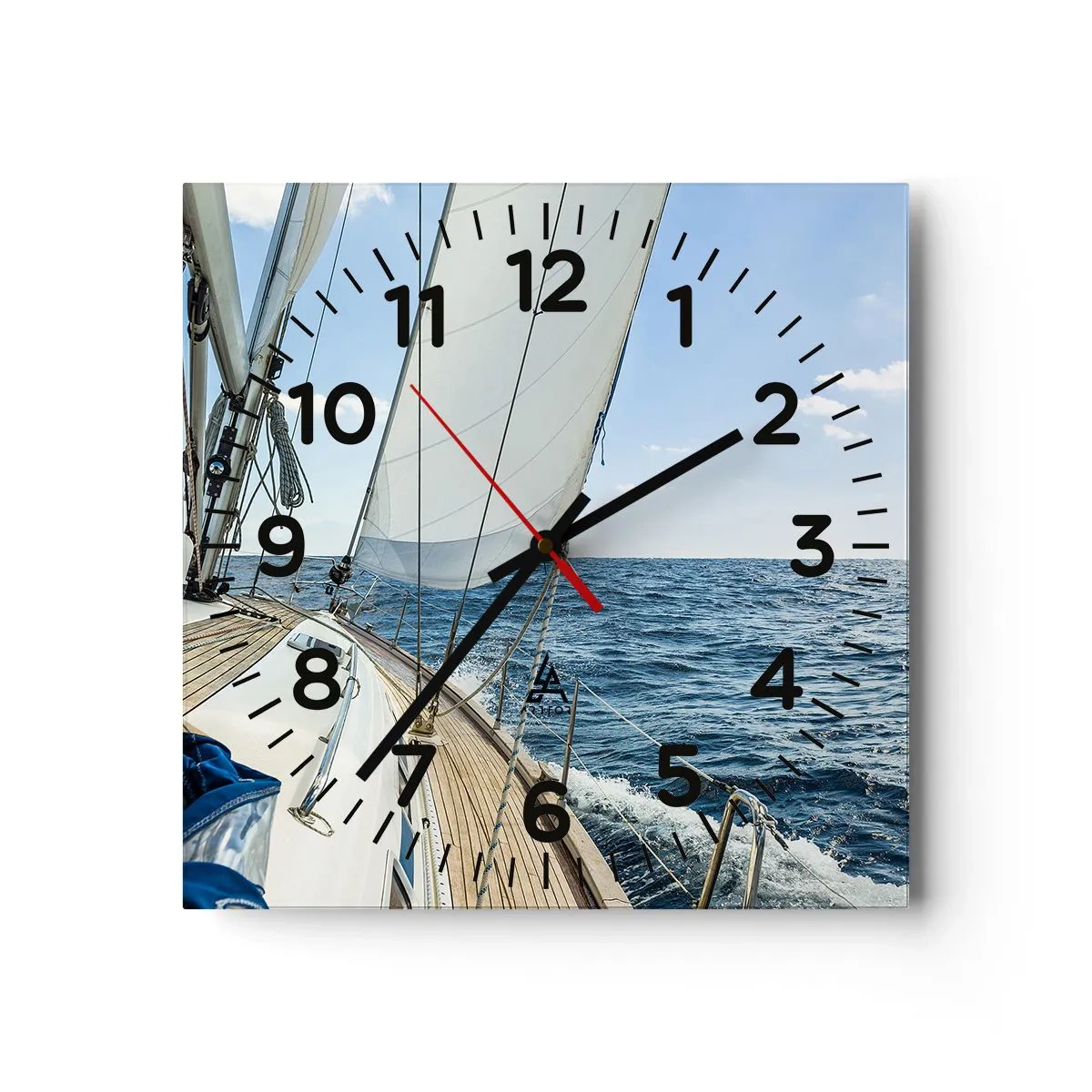 Relógio de parede - Relógio em vidro - Ahoy, aventura - 40x40 cm