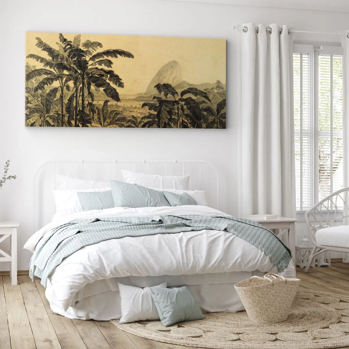 Quadro em tela - num clima colonial - 100x40 cm