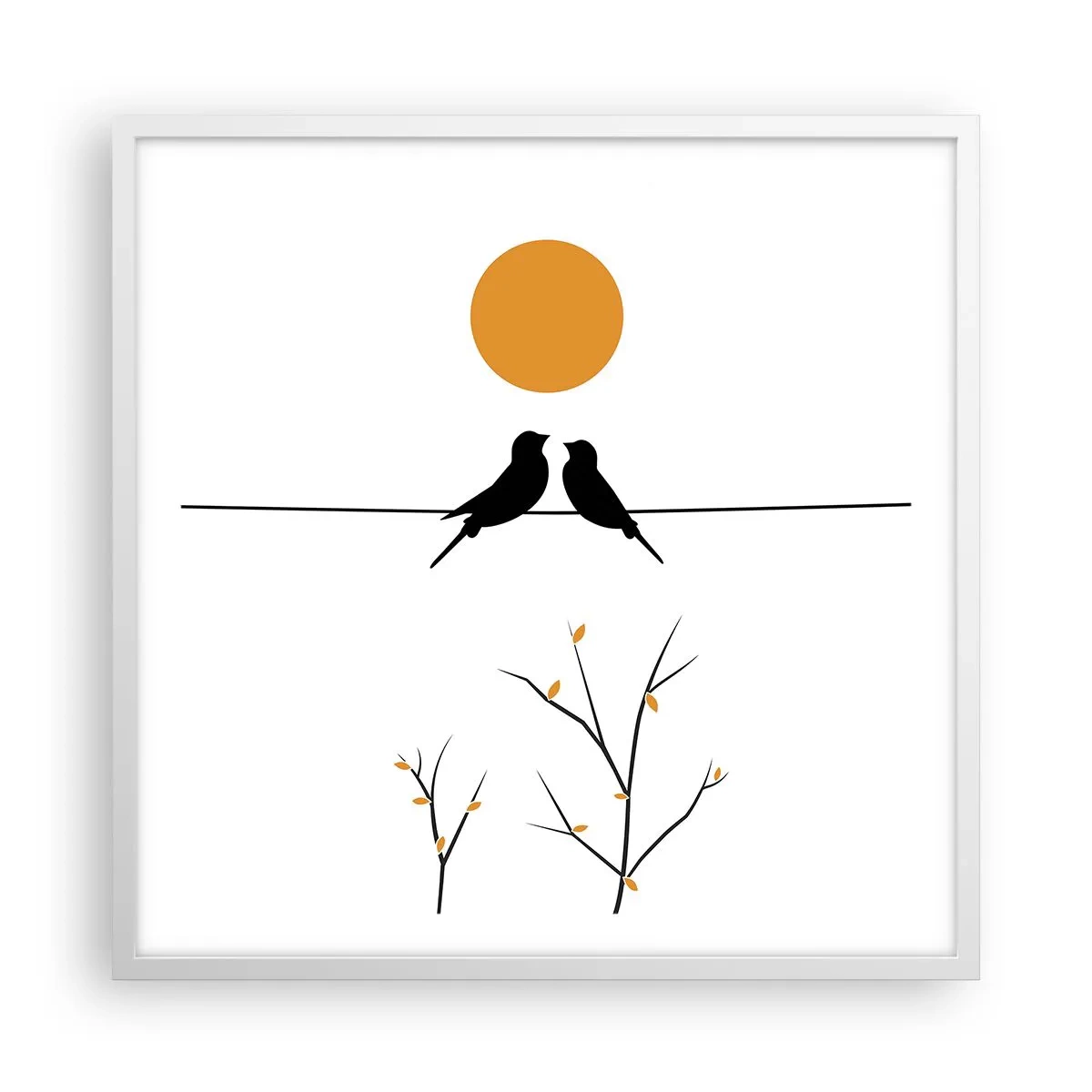 Pôster em moldura branca - A noite dos rouxinóis - 60x60 cm