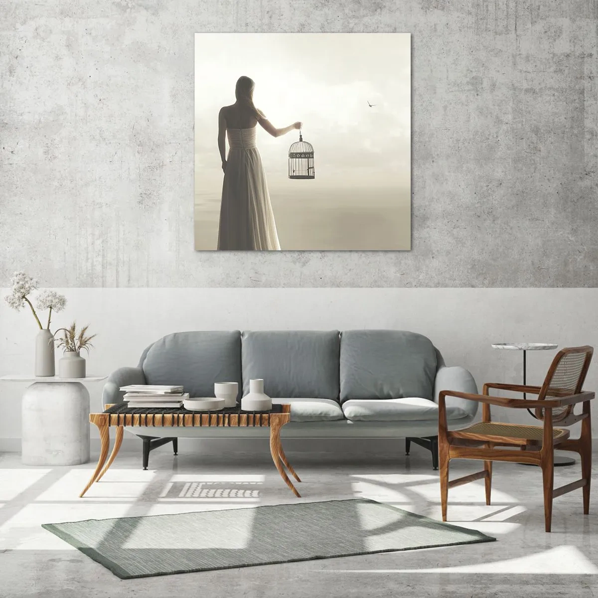 Quadro em vidro - Seja livre - 50x50 cm