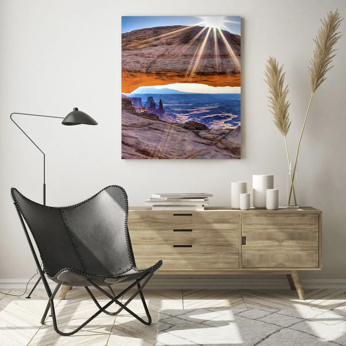 Quadro em vidro - Através do portão de pedra - 50x70 cm