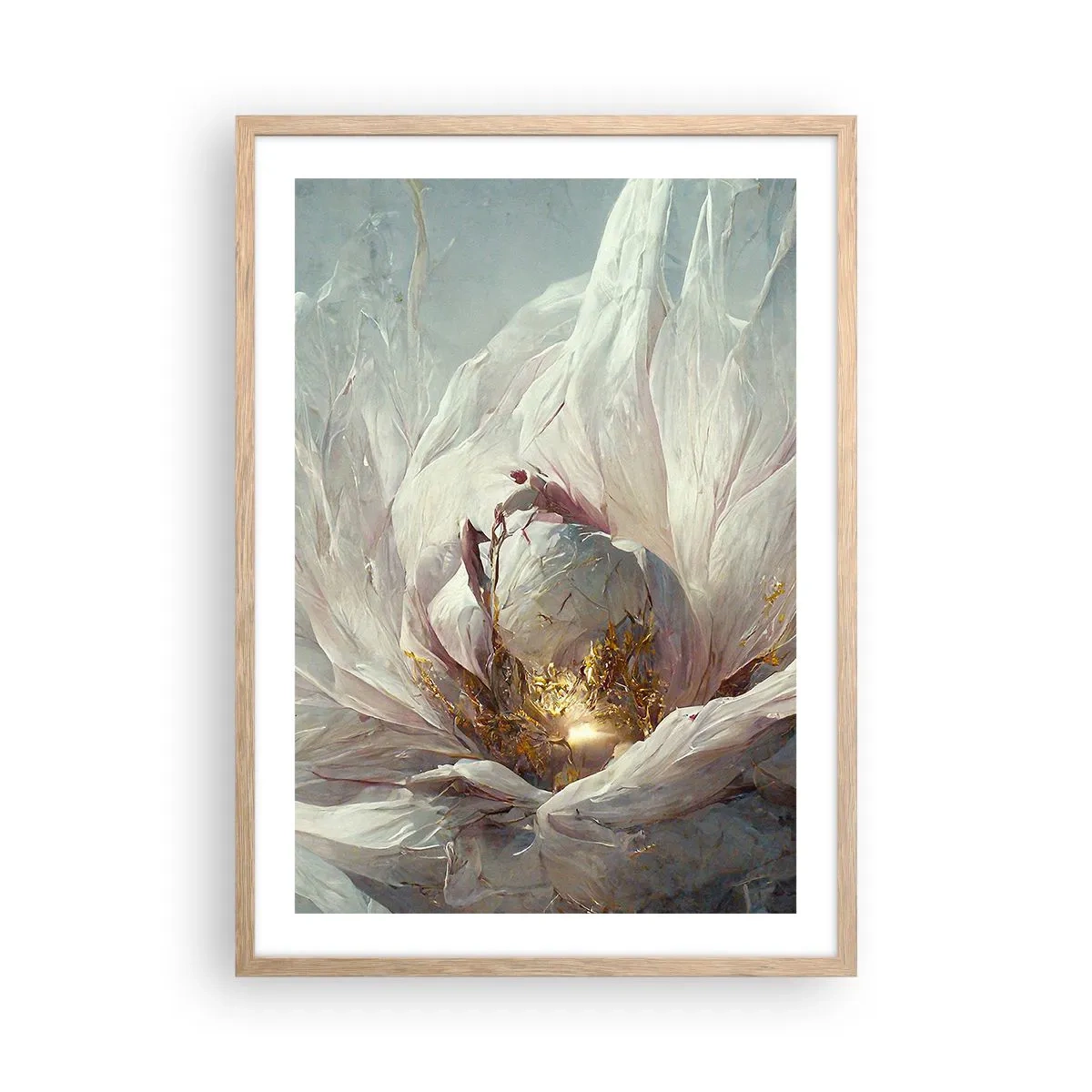 Pôster com moldura de carvalho claro - Floresce uma vez a cada cem anos - 50x70 cm