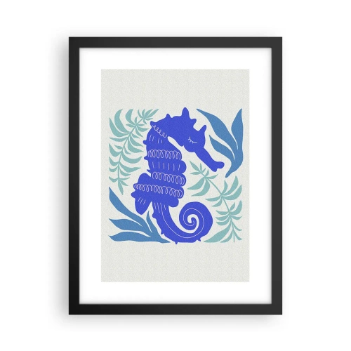 Pôster com moldura preta - Em um prado subaquático - 30x40 cm