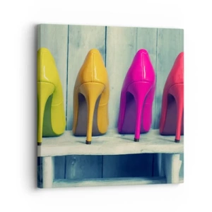 Quadro em tela - Um passeio no arco-íris - 30x30 cm