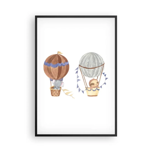 Pôster com moldura preta - Amigos em movimento - 61x91 cm