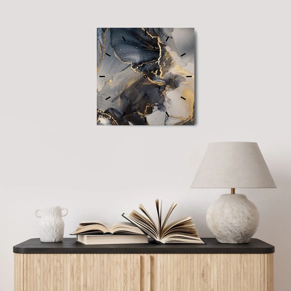 Relógio de parede - Relógio em vidro - A vida da pedra - 30x30 cm