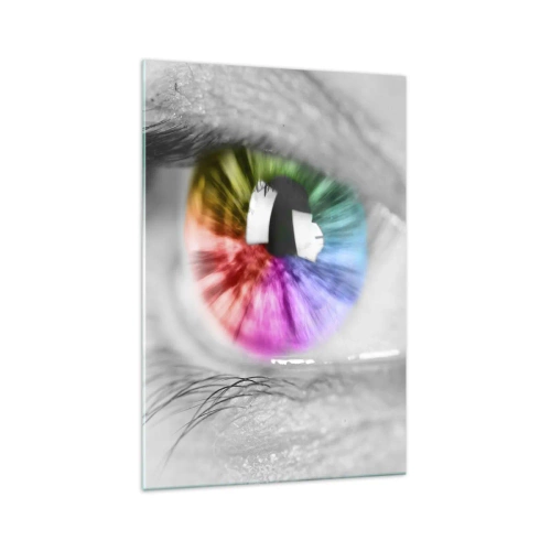 Quadro em vidro - Olhar para o mundo a cores - 70x100 cm