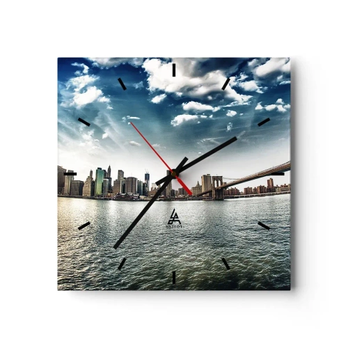 Relógio de parede - Relógio em vidro - Ilha de Vidro - 40x40 cm