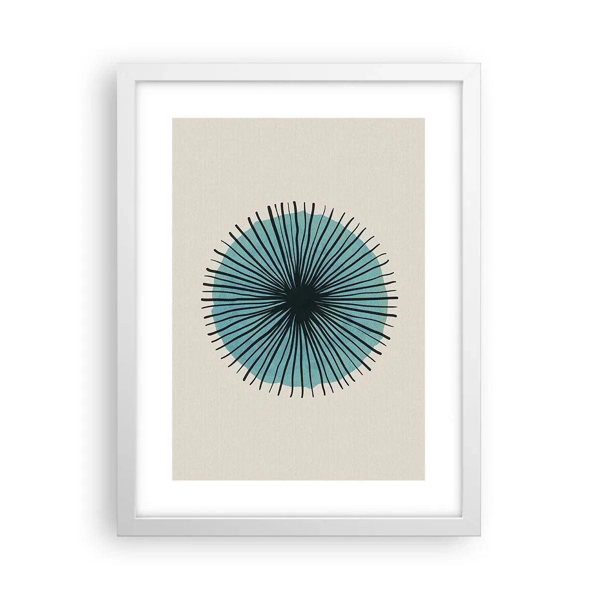 Pôster em moldura branca - Radiante sobre o azul - 30x40 cm