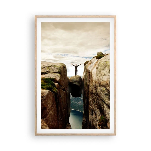 Pôster com moldura de carvalho claro - Como me sinto?! - 61x91 cm