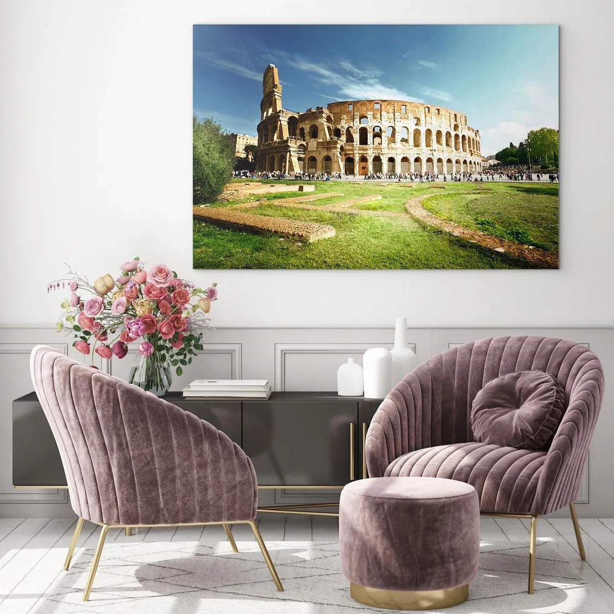 Quadro em vidro - Ainda pode-se ouvir o barulho das armas - 120x80 cm