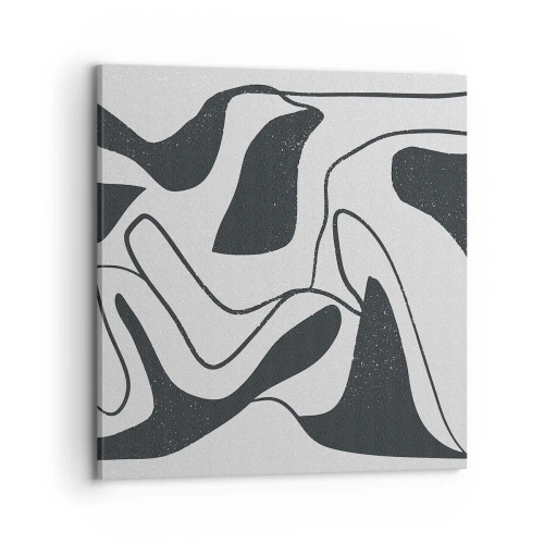 Quadro em tela - Labirinto abstrato divertido - 70x70 cm