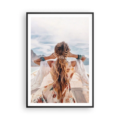 Pôster com moldura preta - A caminho da felicidade - 70x100 cm