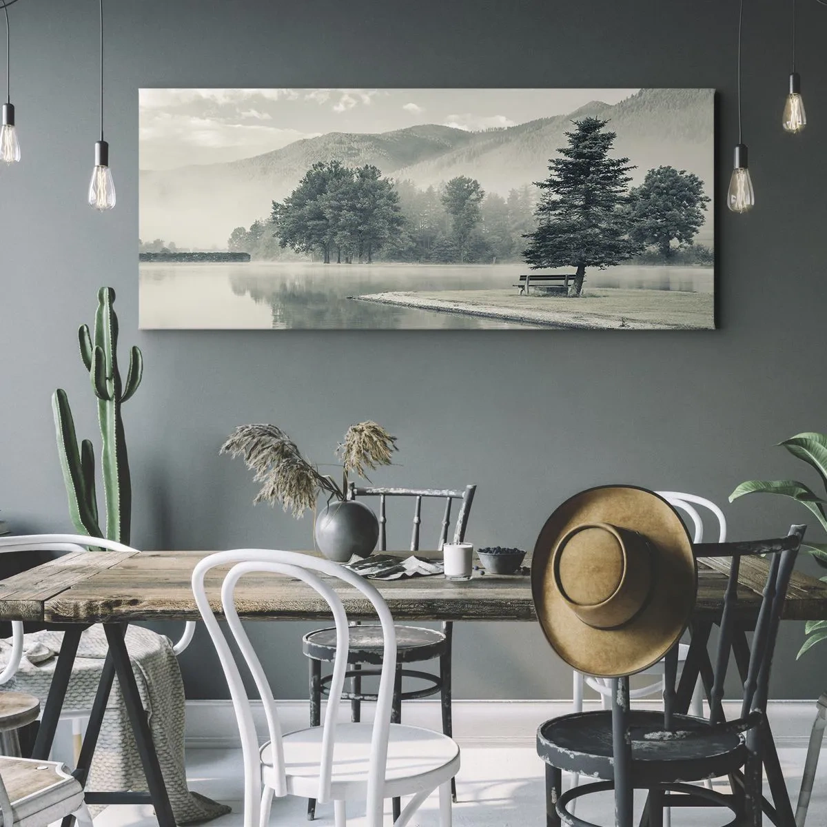 Quadro em tela - O lago ainda está a dormir - 120x50 cm