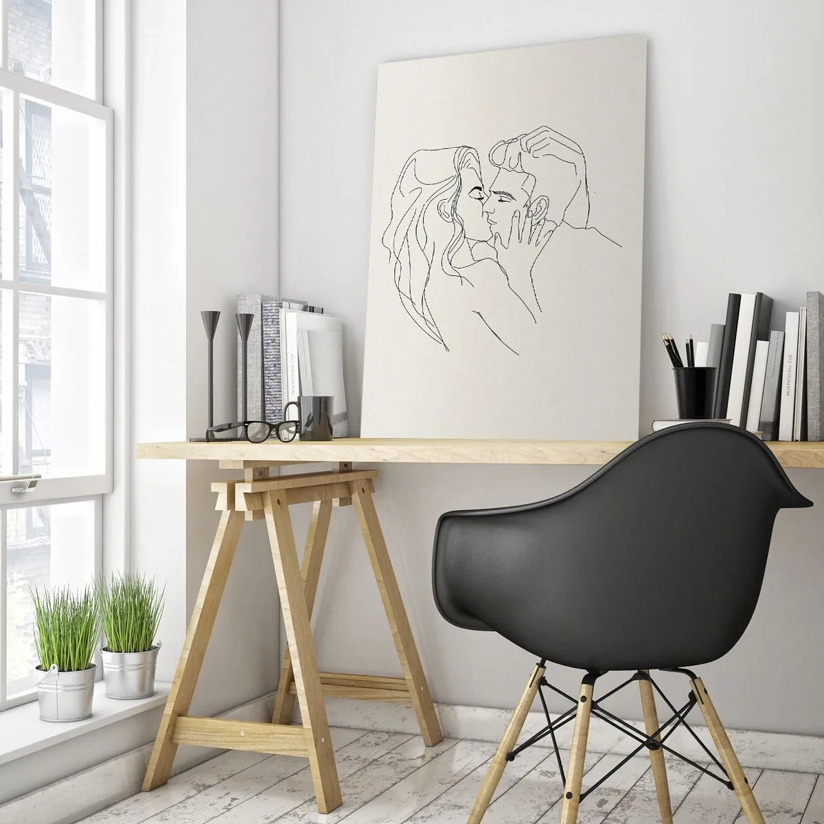 Quadro em vidro - Emaranhados pelo sentimento - 50x70 cm