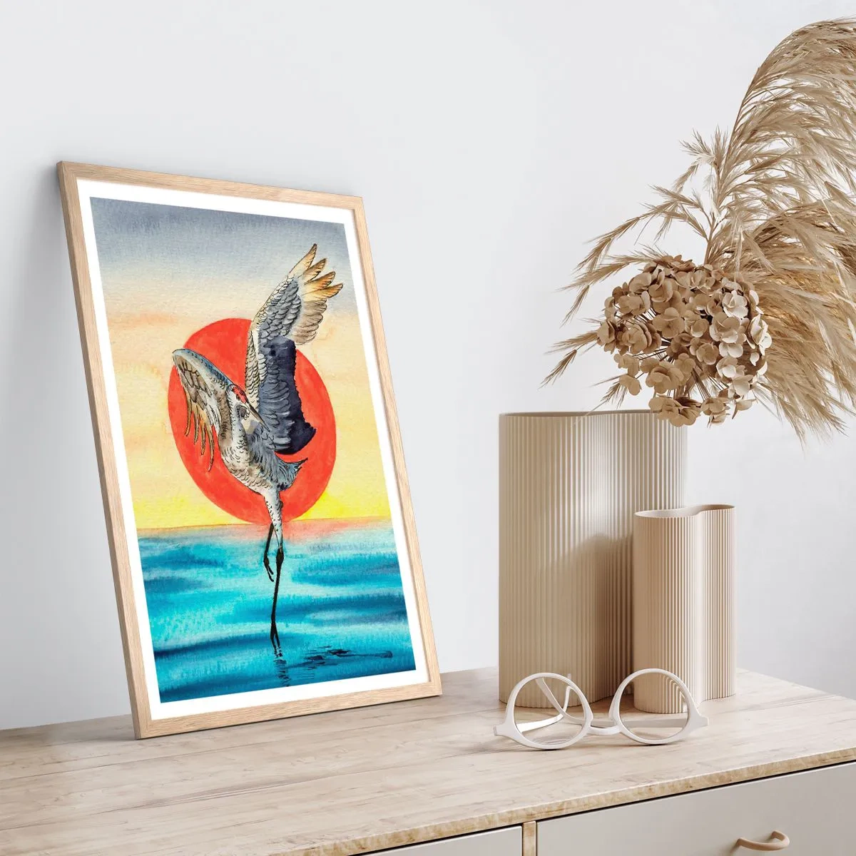 Pôster com moldura de carvalho claro - É hora de voltar - 70x100 cm