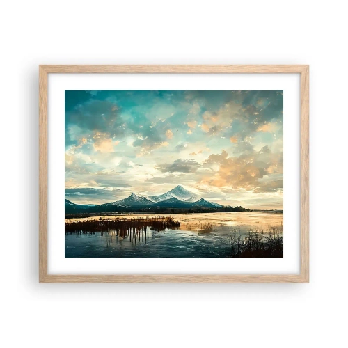 Pôster com moldura de carvalho claro - Sob a proteção do céu - 50x40 cm