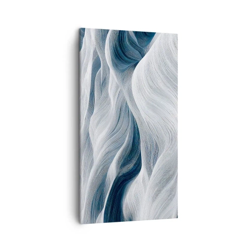 Quadro em tela - Ondas brancas e azuis - 45x80 cm
