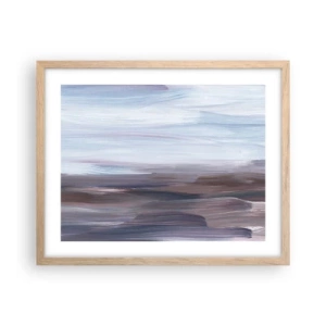 Pôster com moldura de carvalho claro - Elementos: água - 50x40 cm