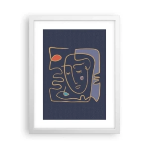 Pôster em moldura branca - Nos pensamentos - 30x40 cm