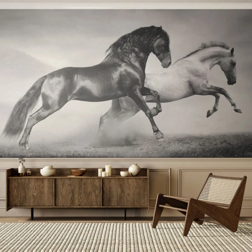 Papel de Parede Premium Canvas - Anjos e demônios - Animais, Cavalos, Natureza - 450x315 cm