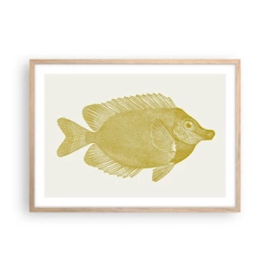 Pôster com moldura de carvalho claro - Peixe e pronto - 70x50 cm