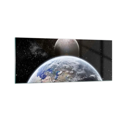 Quadro em vidro - Paisagem espacial - o nascer do sol - 100x40 cm