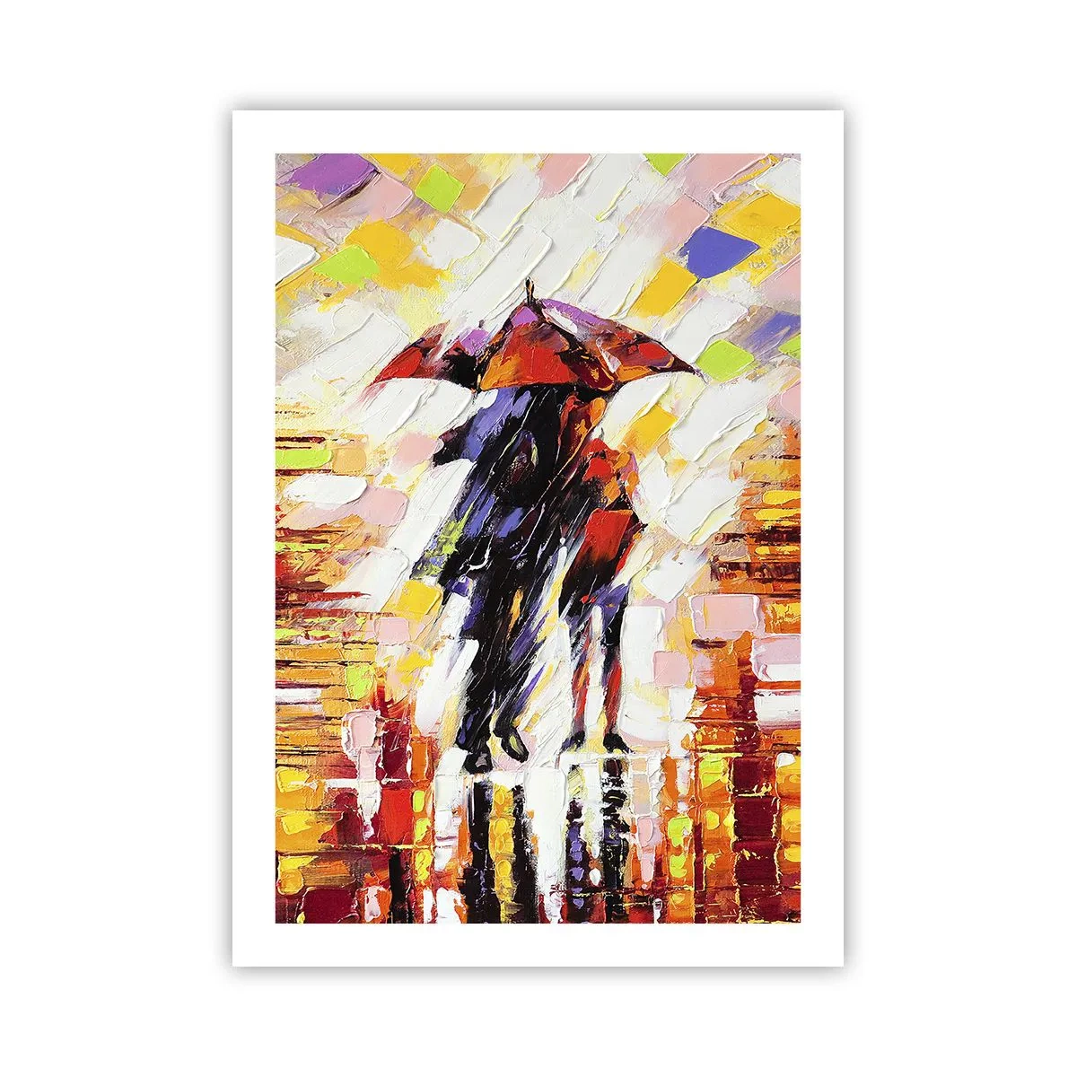 Pôster - Juntos durante a noite e a chuva - 50x70 cm