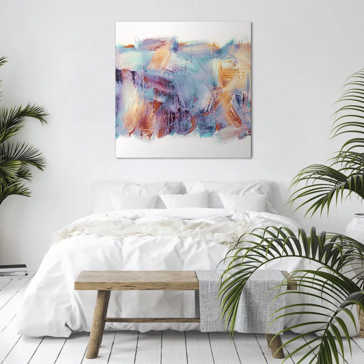 Quadro em tela - Uma bagunça colorida - 40x40 cm