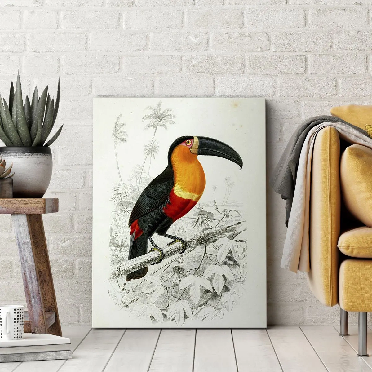 Quadro em tela - Cores dos pássaros - 50x70 cm