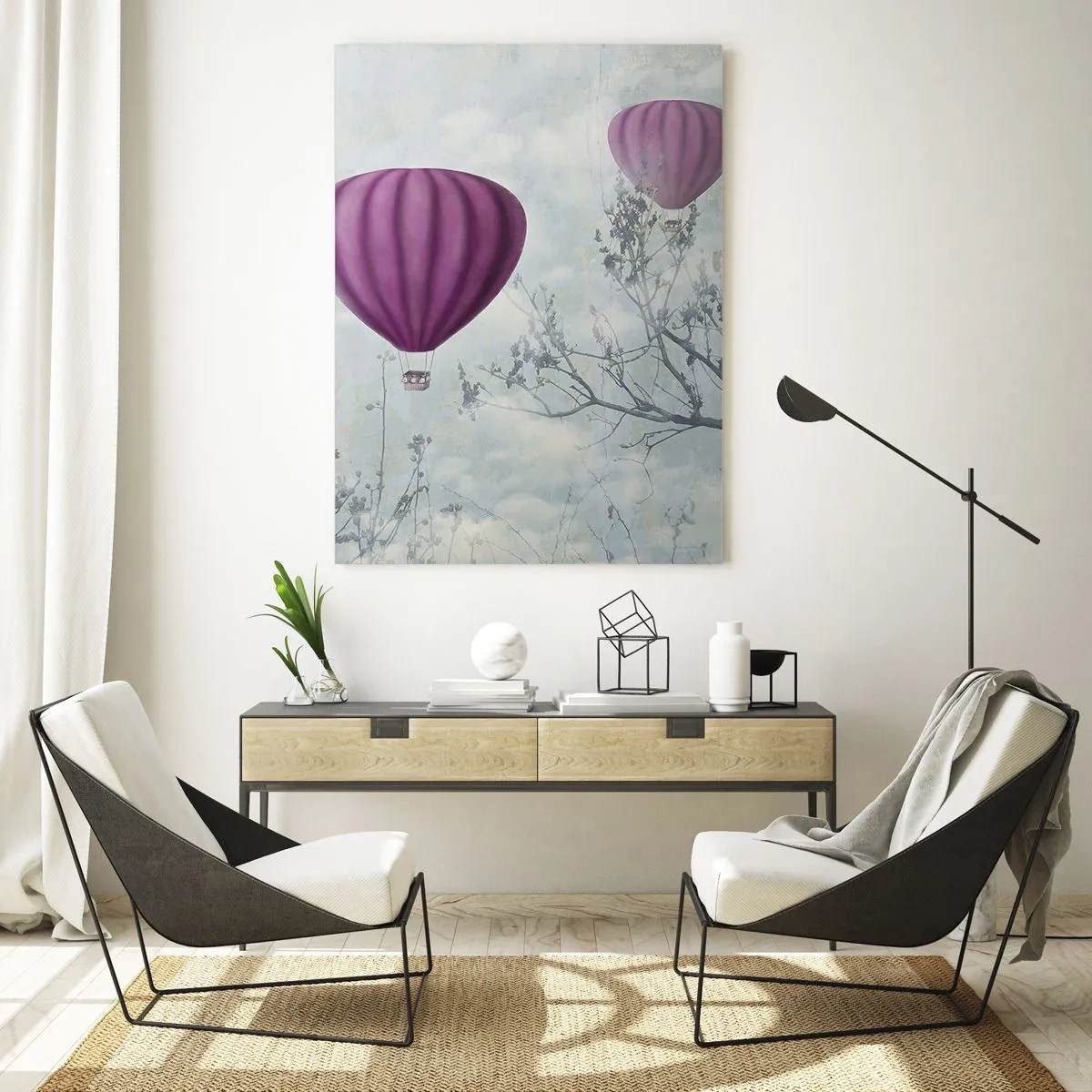 Quadro em vidro - Como navios no céu - 50x70 cm