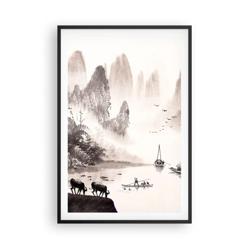 Pôster com moldura preta - O cotidiano exótico do Oriente - 61x91 cm