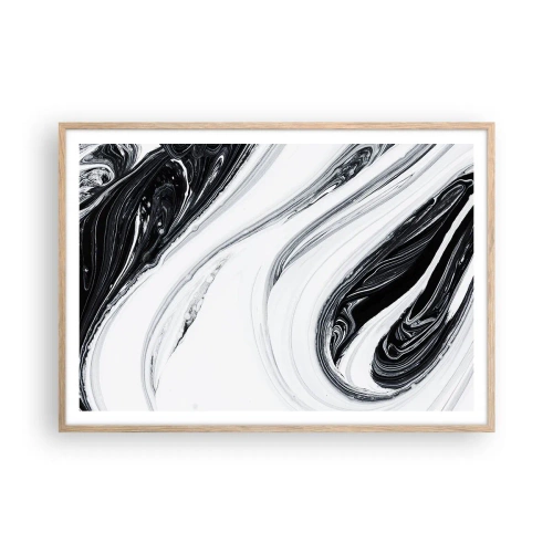 Pôster com moldura de carvalho claro - Uma combinação de opostos - 100x70 cm