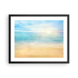 Pôster com moldura preta - Grande azul - 50x40 cm